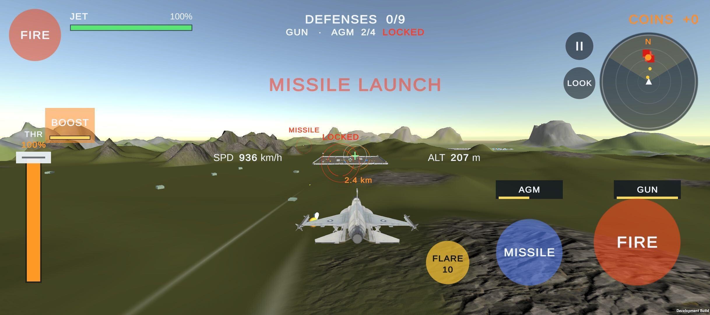 Clash of Planes jet locking a ground target during a missile launch