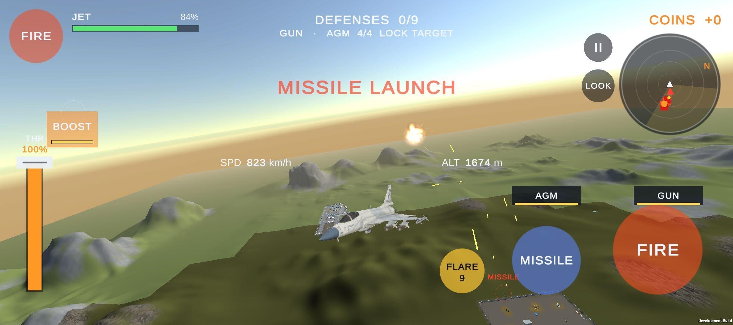 Clash of Planes jet launching a missile over mountains